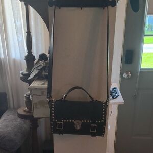 Harley-Davidson Black Crossbody Bag with Silver Studs